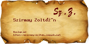 Szirmay Zoltán névjegykártya