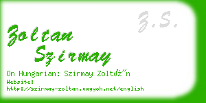 zoltan szirmay business card